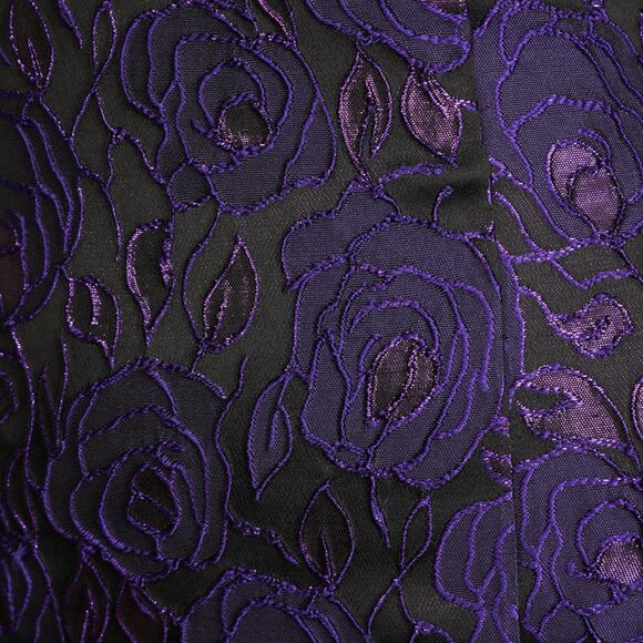 NWT Lulus Extravagant Party Shiny Purple Floral Jacquard Bodycon Dress - Picture 5 of 8